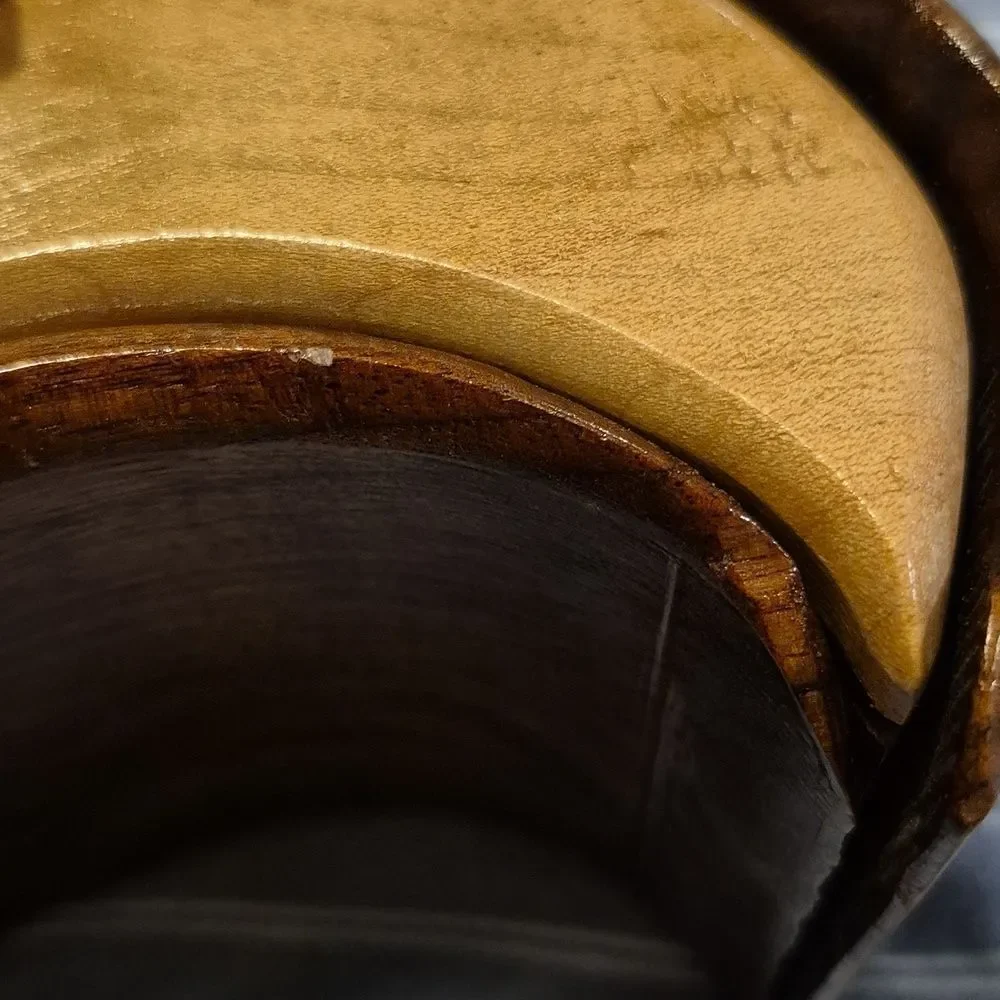 Handcrafted Walnut & Birch Two Tone Wooden Bandsaw Keepsake Jewelry Box